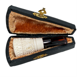 Meerschaum Cigar Holder with Case - Lattice
