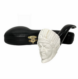Native American Black Stem Meerschaum Pipe