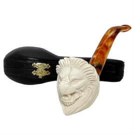Lion Oom Paul Style Full Bent Meerschaum Pipe