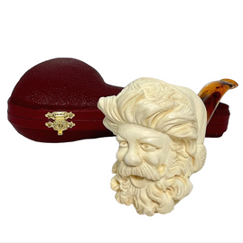 Hand-Carved Antiqued Santa Claus Meerschaum Pipe