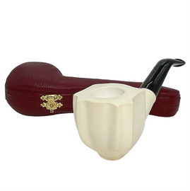 Special Paneled Smooth Antiqued Meerschaum Pipe