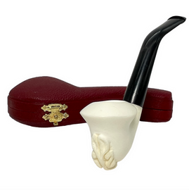 Embossed Floral Calabash Meerschaum Pipe