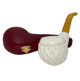 Special Hand-Carved Smooth Divot Meerschaum Pipe