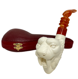 Special Sabertooth Tiger Oom Paul Style Meerschaum Pipe