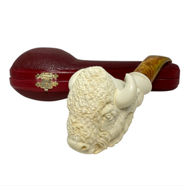 Deluxe Cevher Signed Buffalo Knurl Meerschaum Pipe