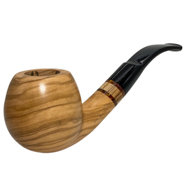 Glossy Smooth Apple 9mm Italian Olive Wood Pipe