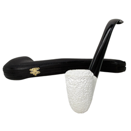 Rusticated Dublin Churchwarden Meerschaum Pipe