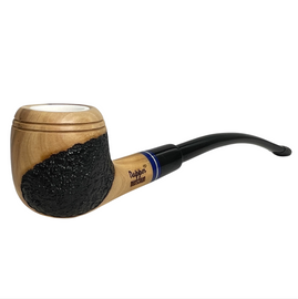 9mm Meerschaum-Lined Olive Wood Rustic Smooth Churchwarden Pipe