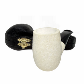 Rusticated Billiard Nose Warmer Meerschaum Pipe