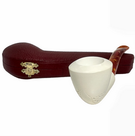 Dublin Etched Floral Meerschaum Pipe