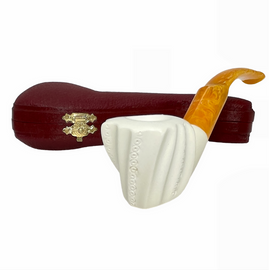 Smooth Swirled Scalloped Meerschaum Pipe