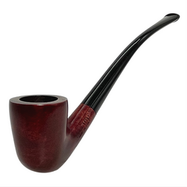 Bent Red-Stained Churchwarden Italian Briar Pipe
