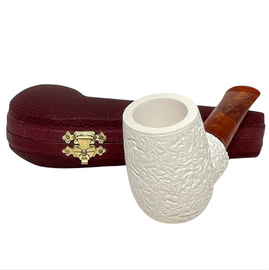 Deluxe 9mm Rusticated Nosewarmer Meerschaum Pipe