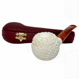 Deluxe 9mm Designer Lattice Apple Meerschaum Pipe