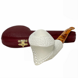 Deluxe 9mm Freehand Lattice Meerschaum Pipe