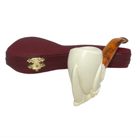 Smooth Oval Bowl in Claw Meerschaum Pipe