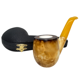 Special Calcined Smooth Yellow Stem Meerschaum Pipe