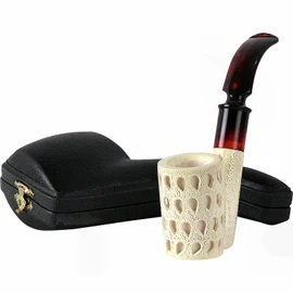 Special Tall Bowl 3D Teardrop Lattice Sitter Meerschaum Pipe