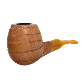Large Apple Spiral Carved German Briar Pipe