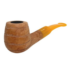 Natural Finish Spiral Carved German Briar Pipe