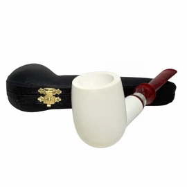 Special Smooth Billiard Meerschaum Pipe with Sterling Silver Band