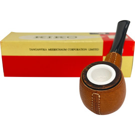 Kiko Apple Leather Wrap African Meerschaum-Lined Pipe