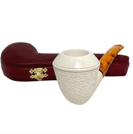 Deluxe 9mm Geometric Dublin Meerschaum Pipe