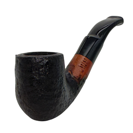 Small Bent Billiard Rusticated Briar Pipe
