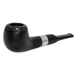 Small Dark Pipsan Silver Band Briar Pipe