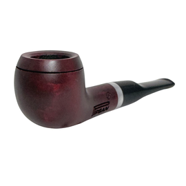 Small Burgundy Pipsan Silver Band Briar Pipe