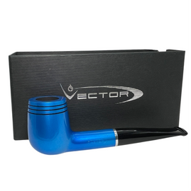 Vector KGM Blue Lacquer Billiard Straight Briar Pipe