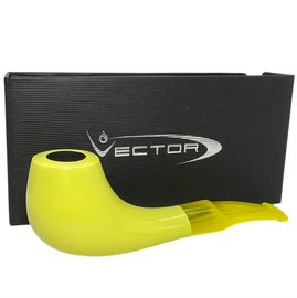 Vector KGM Lime Green Lacquer Bent Briar Pipe with Oval Shank