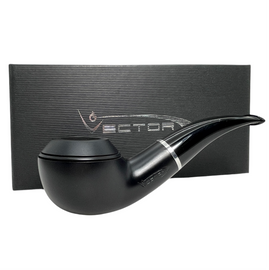 Vector KGM Black Matte Bent Rhodesian Briar Pipe