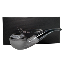 Vector KGM Gray Marble Bent Rhodesian Briar Pipe