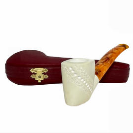 Smooth Freehand Designer Lattice Meerschaum Pipe