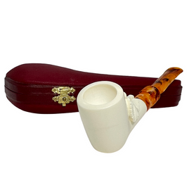 Smooth Grape Leaf Meerschaum Pipe