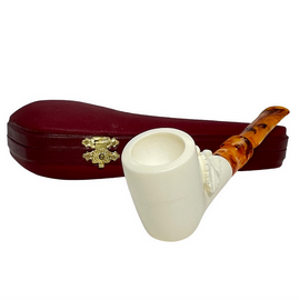 Smooth Grape Leaf Meerschaum Pipe