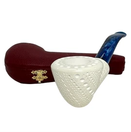 Special Dublin Designer Lattice Blue Stem Meerschaum Pipe