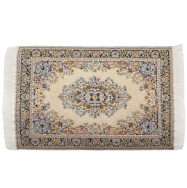 Miniature Turkish Woven Pipe Carpet - Tan Blue Black