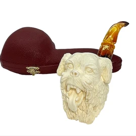 Special Signed Cevher Dog Meerschaum Pipe