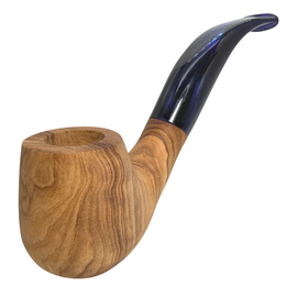 Wavy Vertical Grain German Olive Wood Pipe