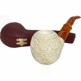 Special Signed Baglan Floral Apple Meerschaum Pipe