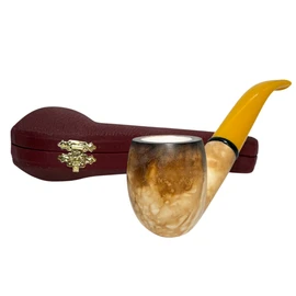 Deluxe Apple Calcined Black Ring Meerschaum Pipe