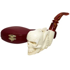 Deluxe Skull in Claw Full Bent Meerschaum Pipe
