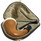 Extra Large Mahogany Calabash Pipe with Lattice Meerschaum Bowl Extra Large Mahogany Calabash Pipe with Lattice Meerschaum Bowl