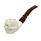 Skull with Burgundy Designer Stem Meerschaum Pipe