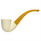 Small Smooth Flat Rim Yellow Stem Meerschaum Pipe