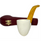 Small Smooth Flat Rim Yellow Stem Meerschaum Pipe