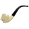 Lion Turned Head Full Bent Stem Meerschaum Pipe
