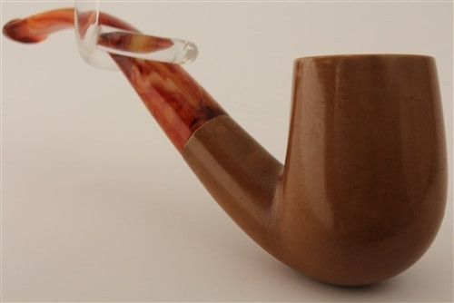 Deluxe Golden Brown Smooth Bowl Meerschaum Pipes - 1104